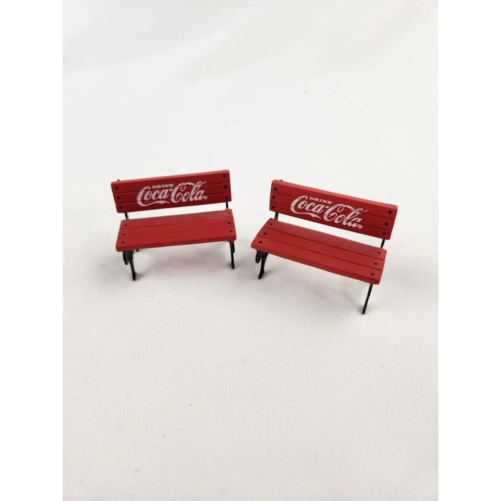 Vtg Coca Cola Christmas Town Square Collectible Park Bench #64319 COKE Train